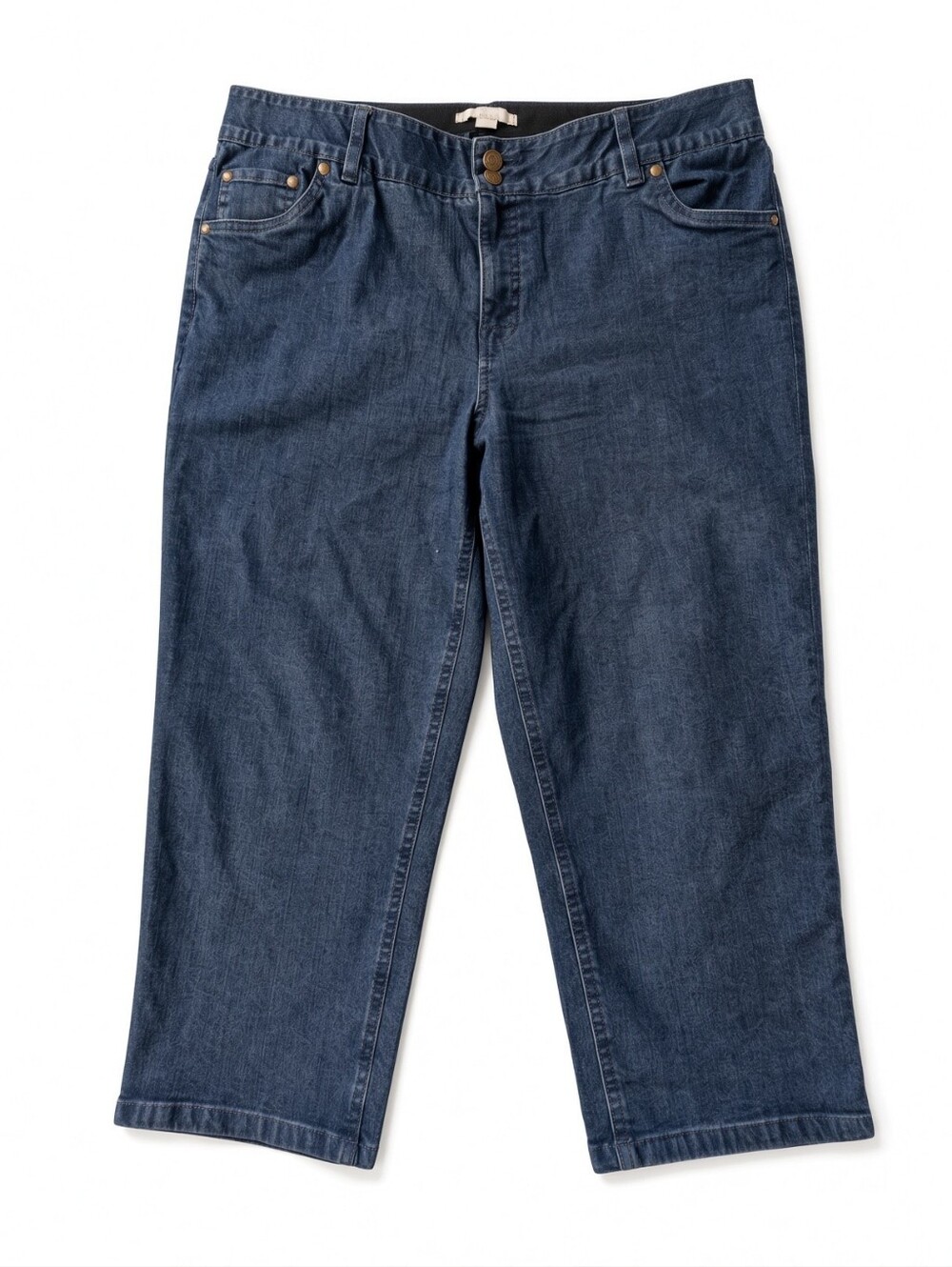 Woman Within Dark Blue Ankle-Length Wide-Leg Jeans
